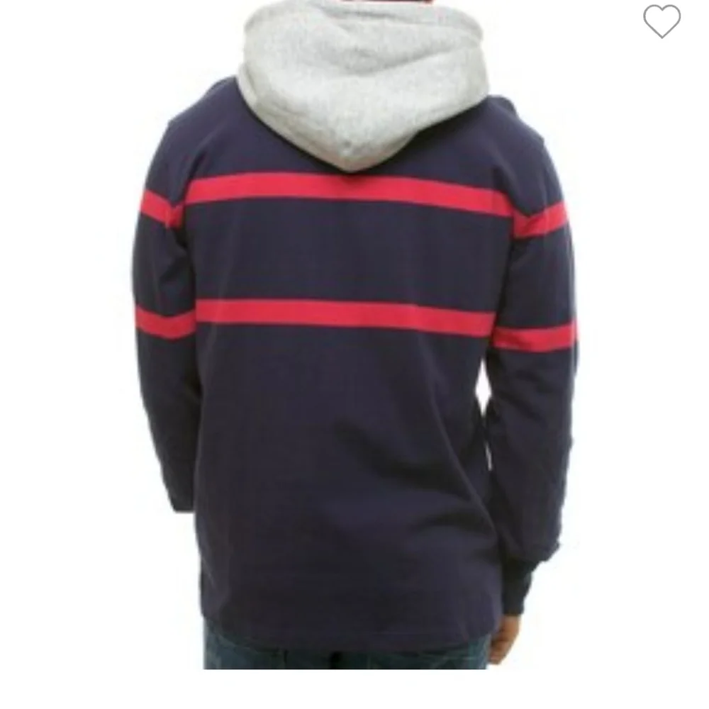 J.Crew Striped Hooded Rugby Shirt | Size Large